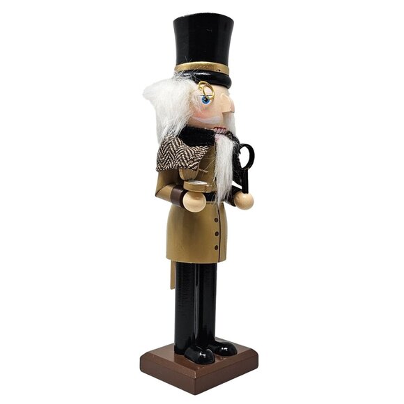 Scrooge Miser Frugal 10" Wood Christmas Nutcracker - Picture 2 of 4